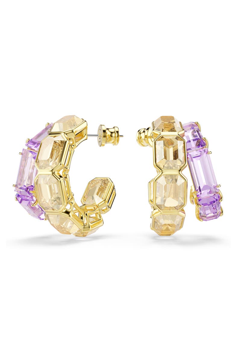 Millenia Asymmetric Double Hoop Earrings, Main, color, GOLD