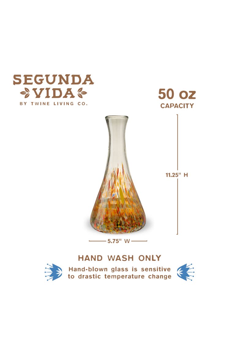 Segunda Vida Artistico Recycled Wine Decanter, Alternate, color, Multicolor