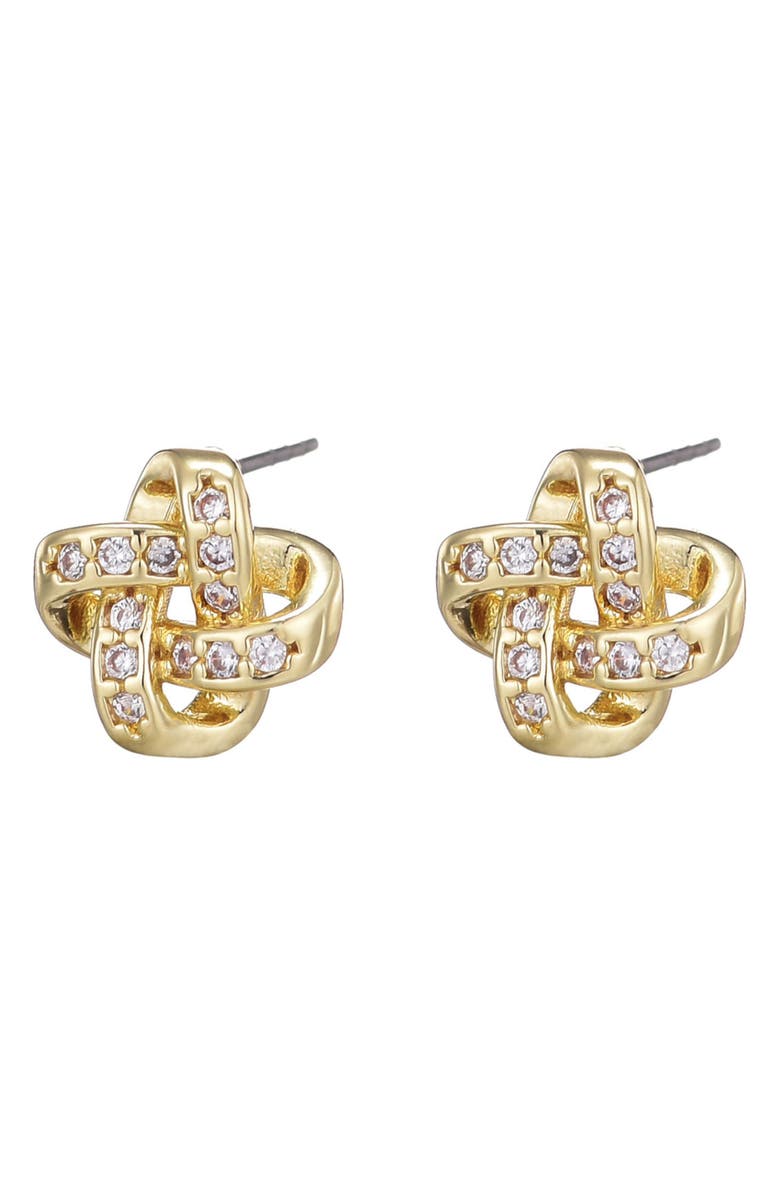 Adornia Twisted Knot Stud Earrings, Main, color, Gold