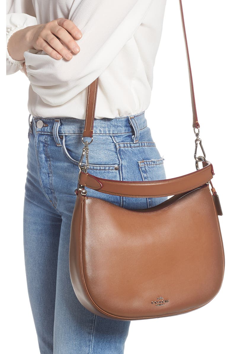 COACH Nomad Burnished Leather Crossbody Bag, Alternate, color,