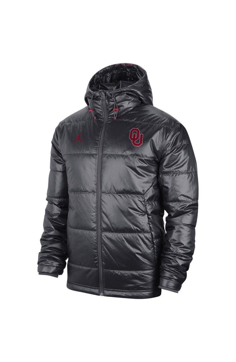 Jordan Brand Men's Nike Anthracite Oklahoma Sooners Team Full-Zip Hoodie Jacket, Alternate, color, Anthracite