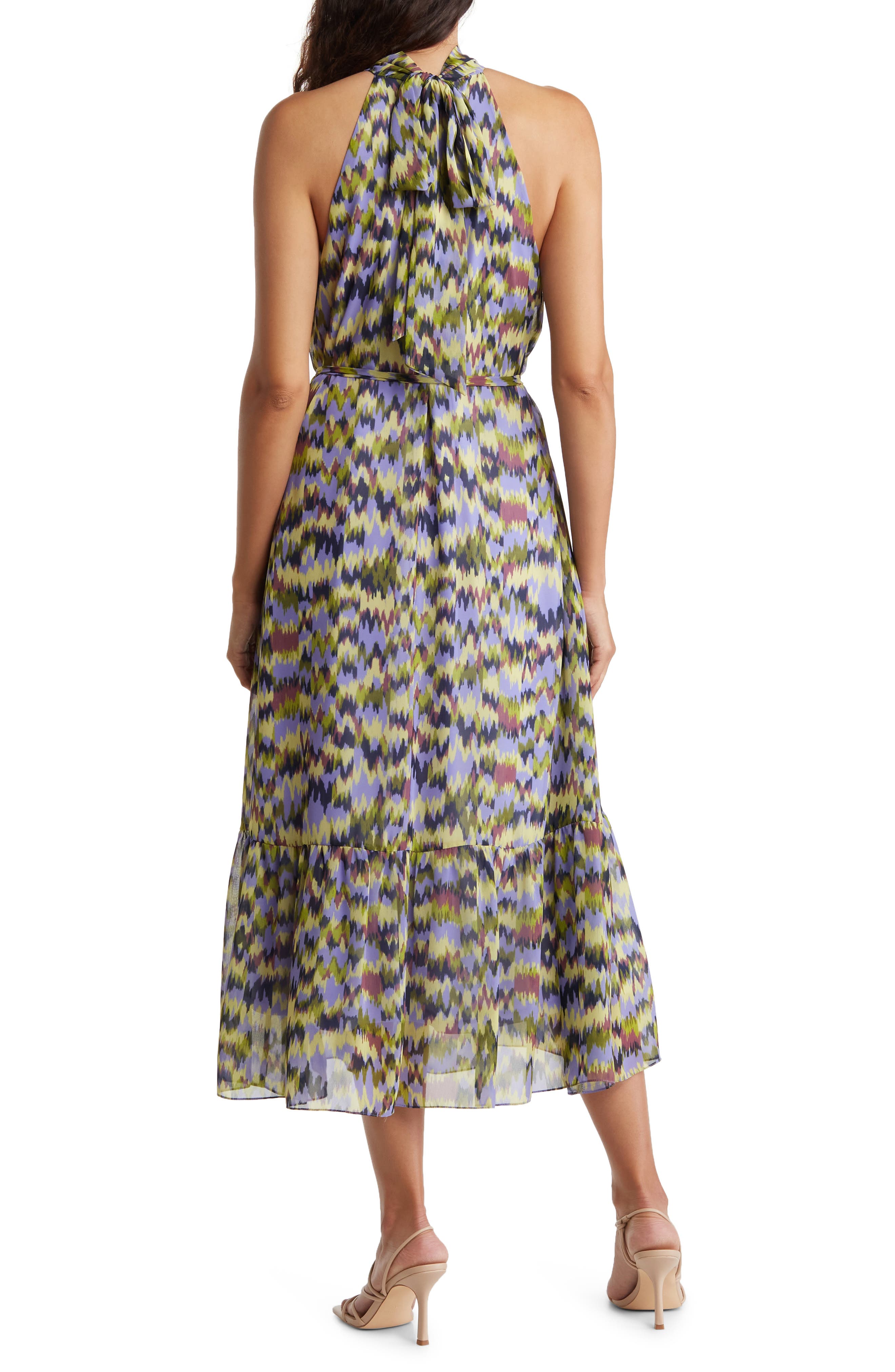 Mock Neck Tiered Midi Dress - image 2