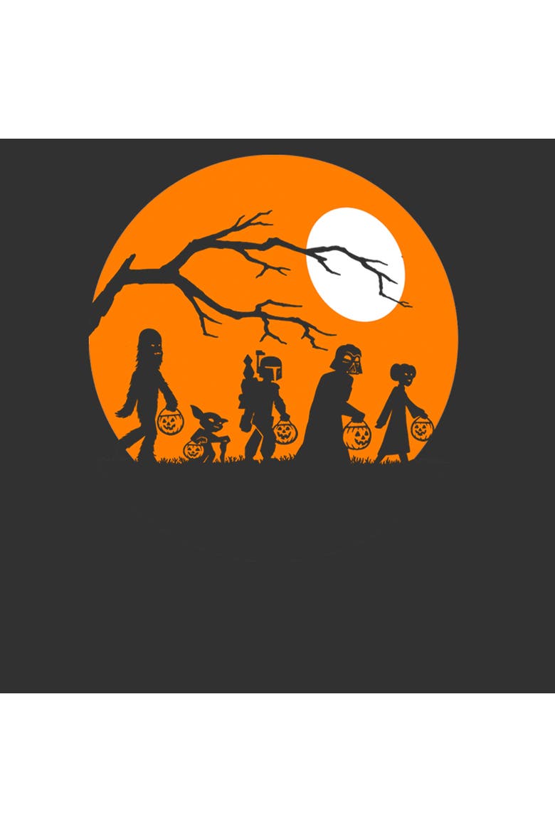 Men's Star Wars Halloween Characters Trick or Treat  Graphic T-Shirt, Alternate, color, Charcoal Heather