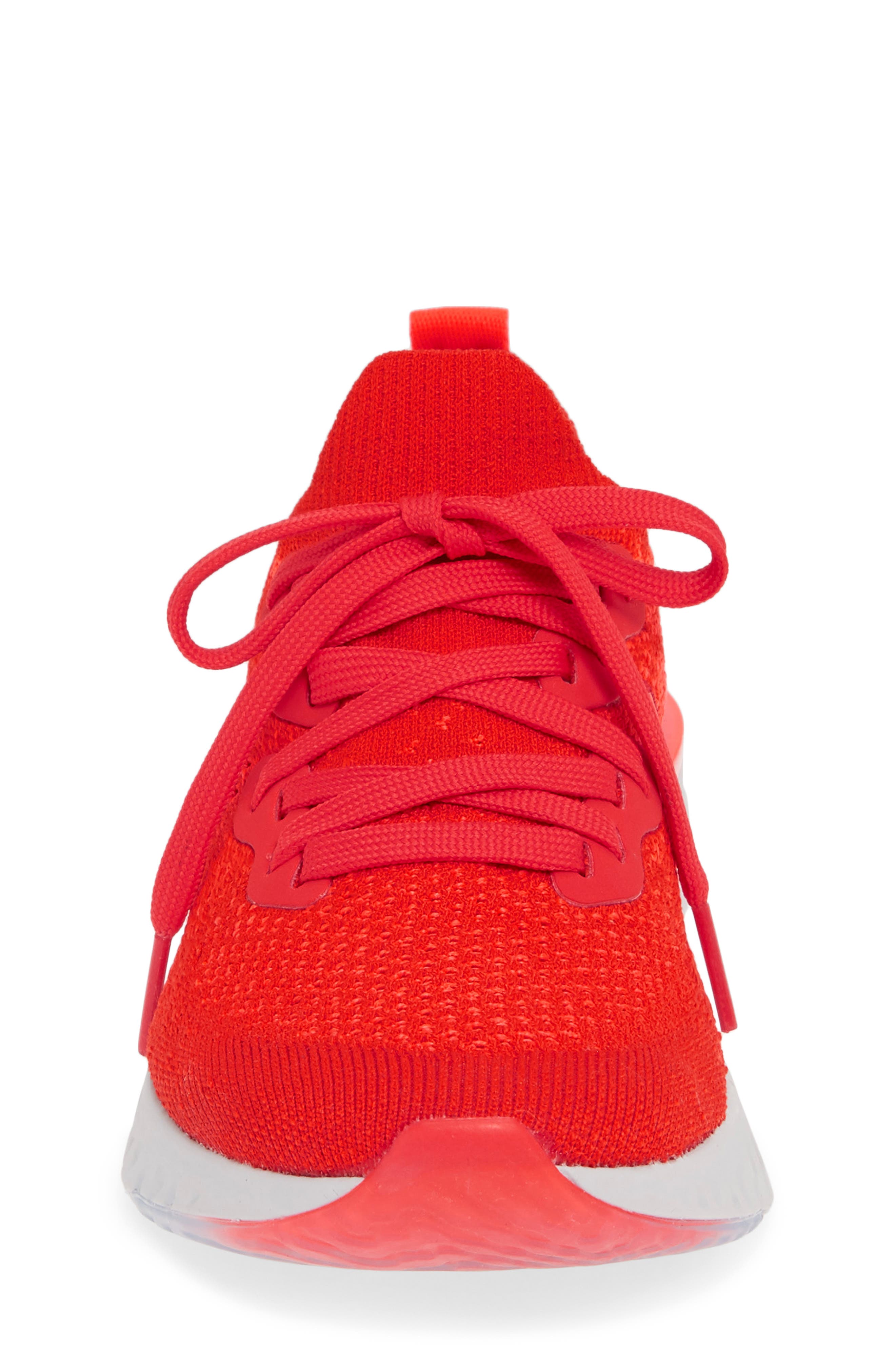 Epic React Flyknit 2 Running Shoe, Alternate, color, CHILE RED/ CRIMSON-GREY