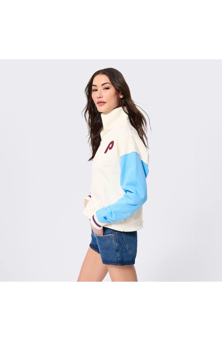 Terez Women's Terez  Cream Philadelphia Phillies Colorblock Quarter-Zip Pullover, Alternate, color, Cream