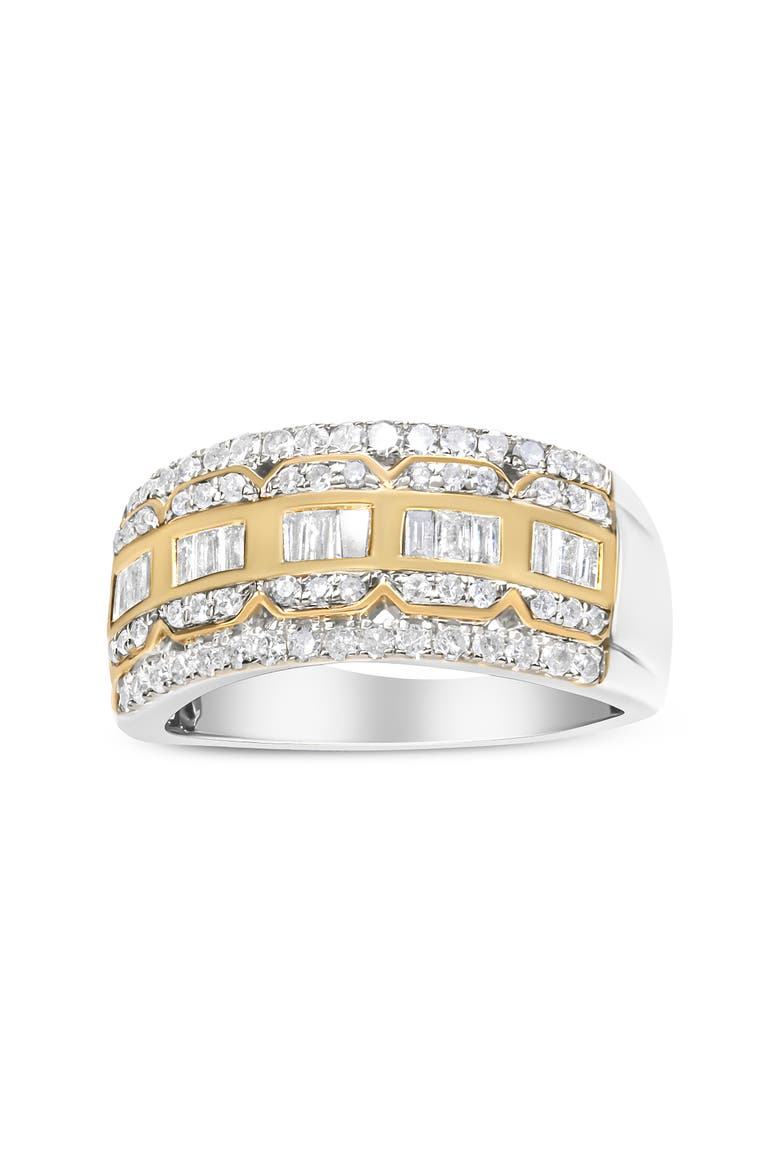 10K Gold 1.00 Cttw Diamond Art Deco Multi-Row Ring Band, Alternate, color, Yellow Gold