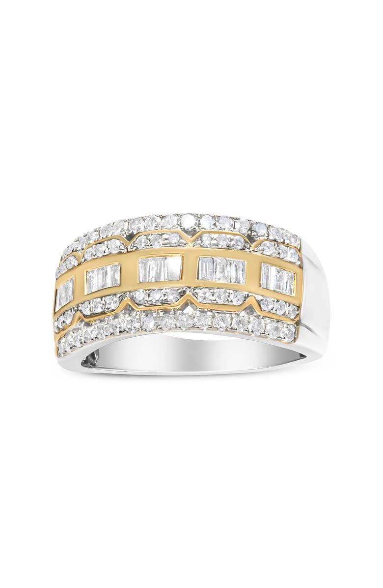 Haus of Brilliance 10K Gold 1.00 Cttw Diamond Art Deco Multi-Row Ring Band, Alternate, color, Yellow Gold
