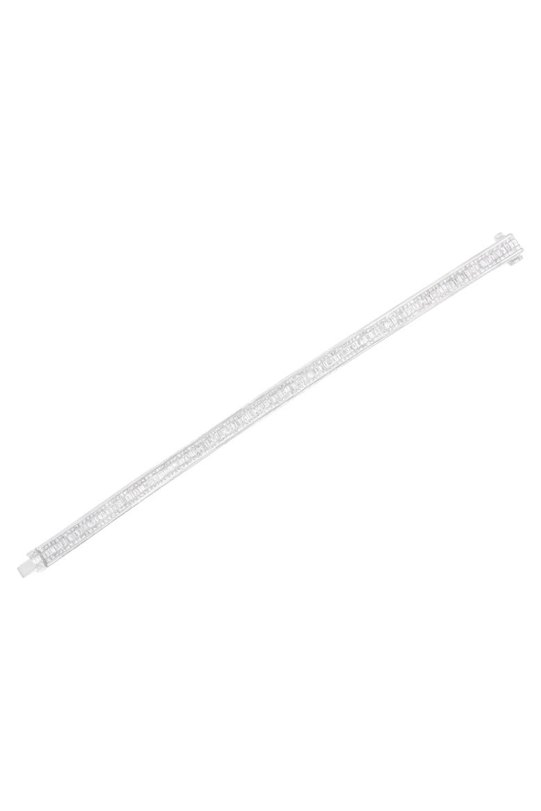 14K White Gold 7 7/8 Cttw Princess and Baguette Diamond Eternity Tennis Bracelet, Alternate, color, White