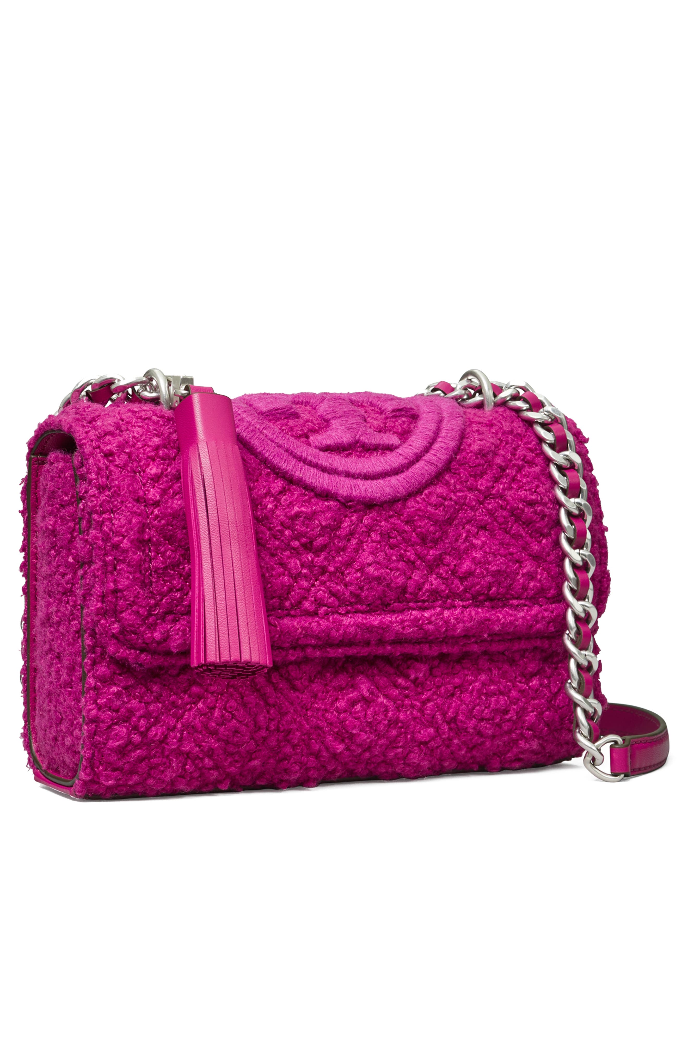 Tory Burch Fleming Soft Bouclé Small Convertible Shoulder Bag, Alternate, color, 