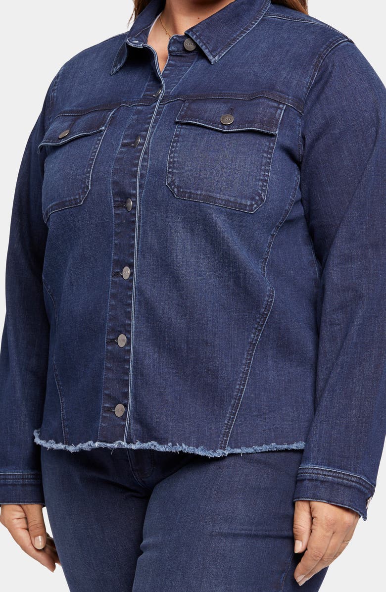 NYDJ Fray Hem Denim Trucker Jacket, Alternate, color, 