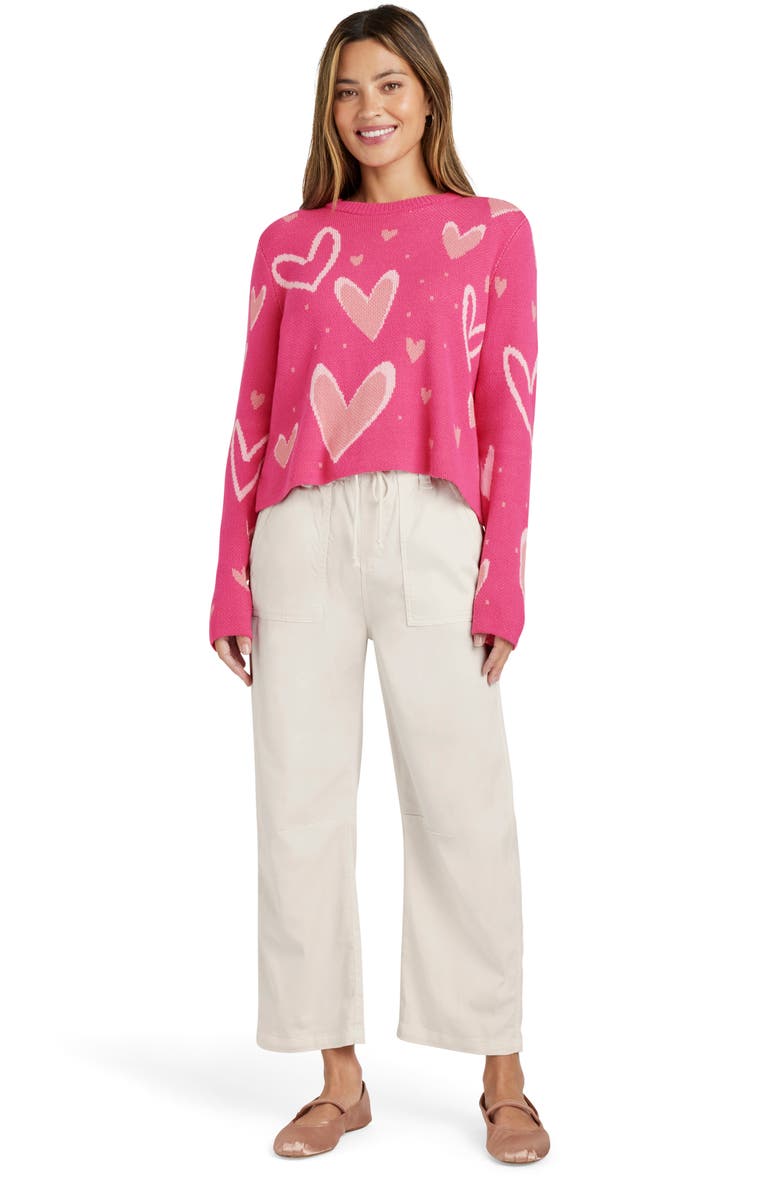 Splendid Stevie Hearts Cotton Blend Sweater, Alternate, color, 
