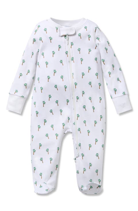 Palmier Print Pima Cotton Footie (Baby)