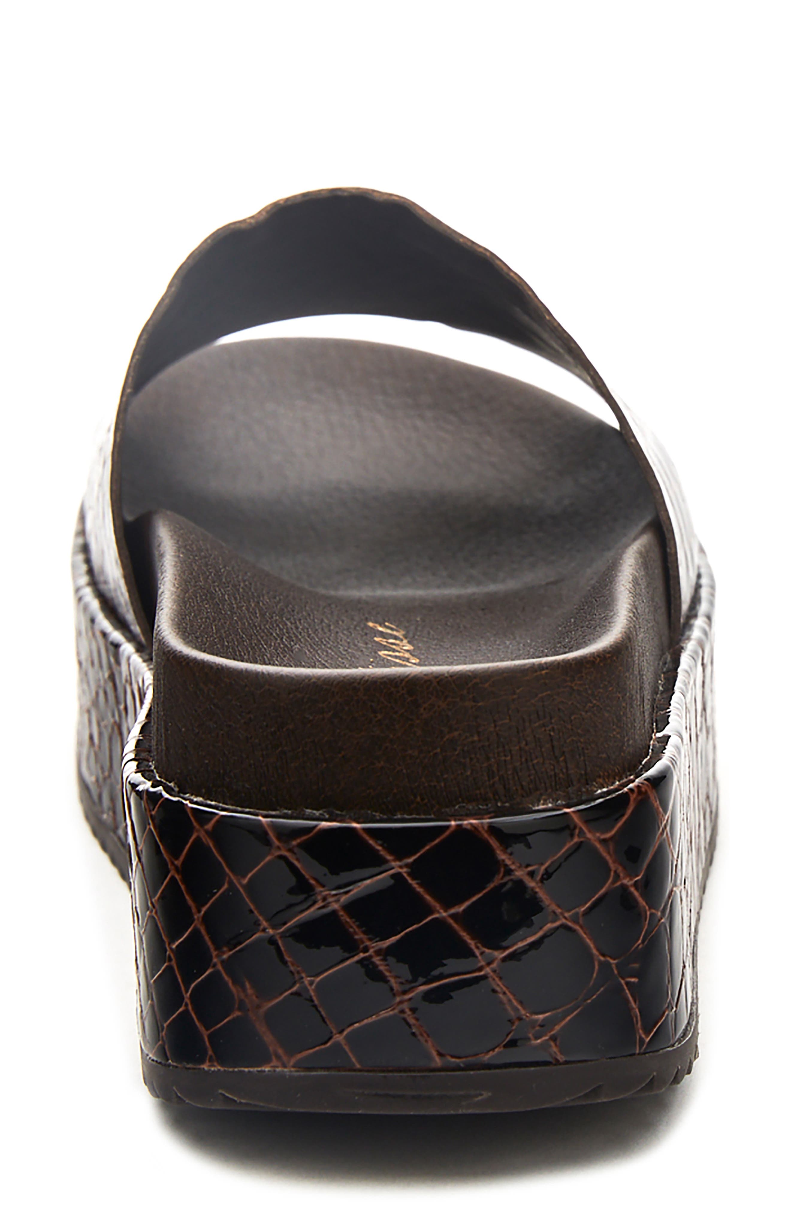 Hideaway Genuine Calf Hair Platform Slide Sandal, Alternate, color, BROWN CROC CALF HAIR