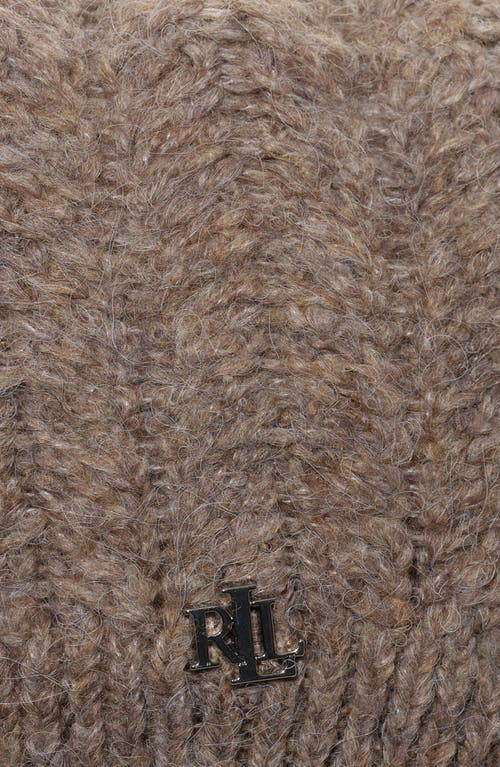 Lauren Ralplh Lauren Herringbone Knit Beret In Brown
