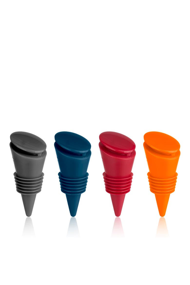 Silicone Bottle Stoppers Set of 4, Main, color, Assorted