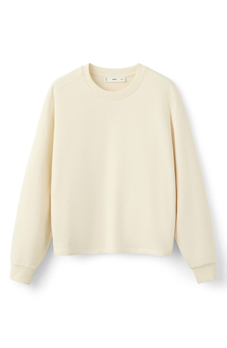 MANGO Crewneck Cotton Sweatshirt, Alternate, color, Pastel Yellow
