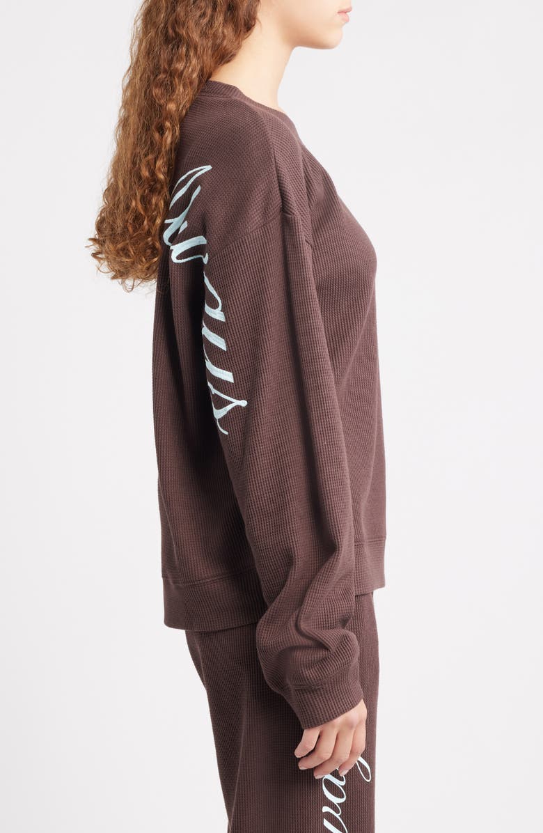 THE MAYFAIR GROUP Empathy Always Waffle Stitch Top, Alternate, color, Brown