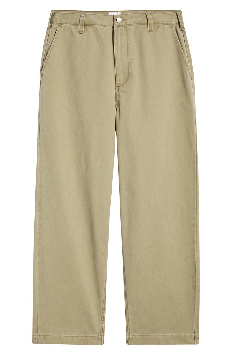 Obey Commons Flat Front Cotton Twill Chinos, Alternate, color, Mermaid Faded Wash