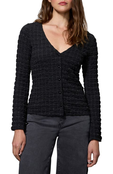 Party Dreamer Textured V-Neck Top