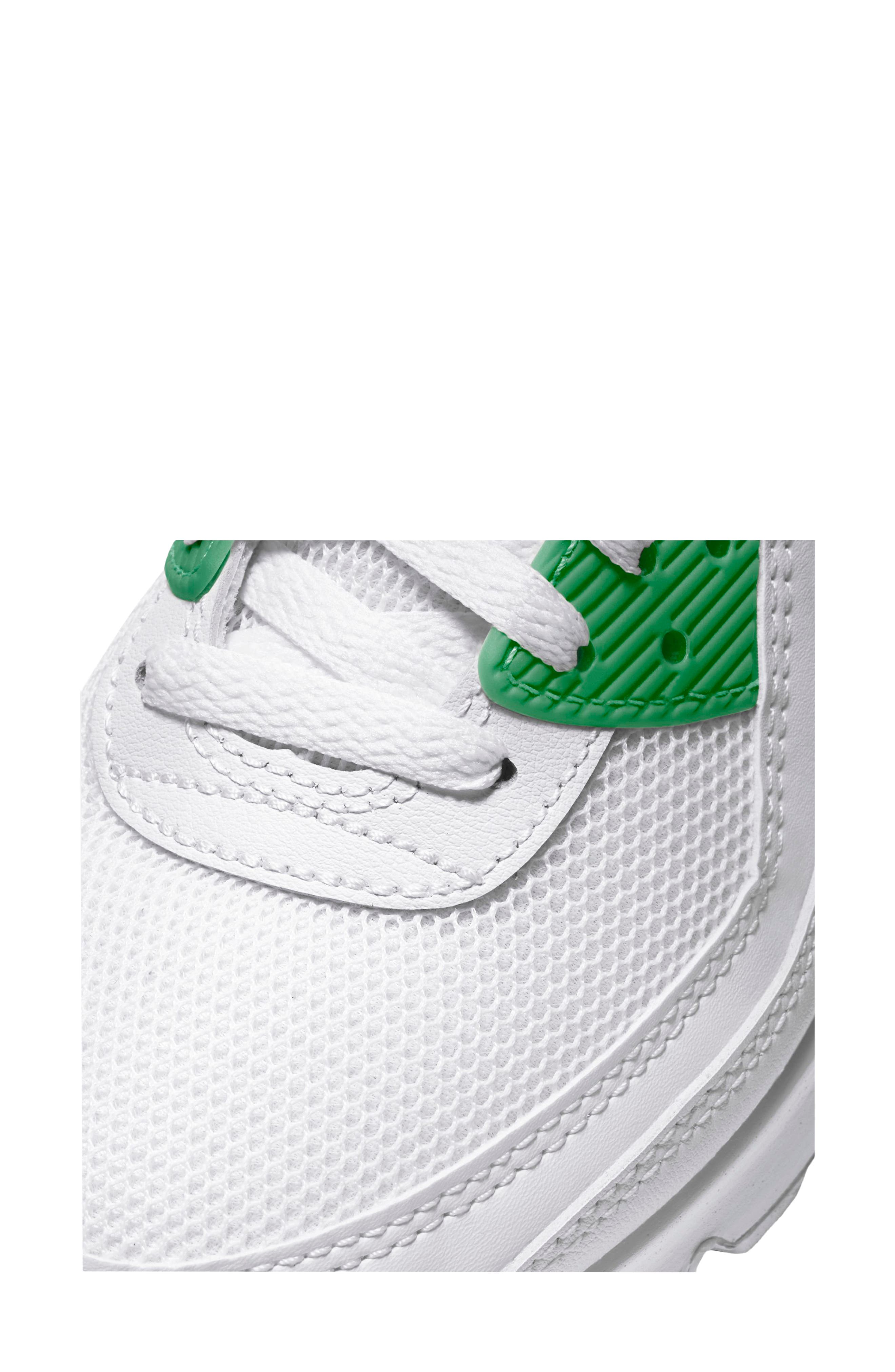 Air Max 90 Sneaker, Alternate, color, WHITE/ BLACK/ VAPOR GREEN