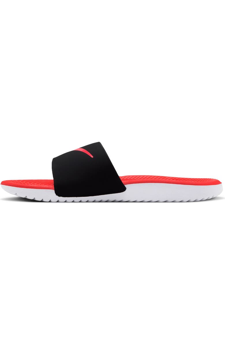 Nike Kids' Kawa Slide Sandal, Alternate, color, Black/ Bright Crimson/ White