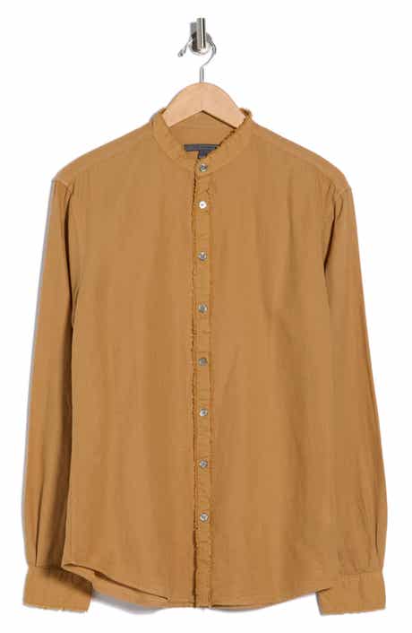 John Varvatos Slim Fit Band Collar Stretch Button-Up Shirt