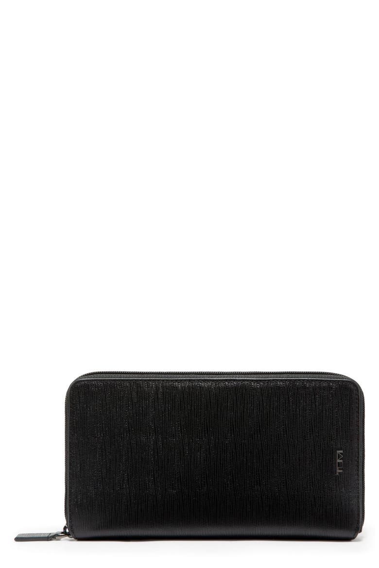 Nassau Leather Travel Wallet, Main, color, BLACK EMBOSSED