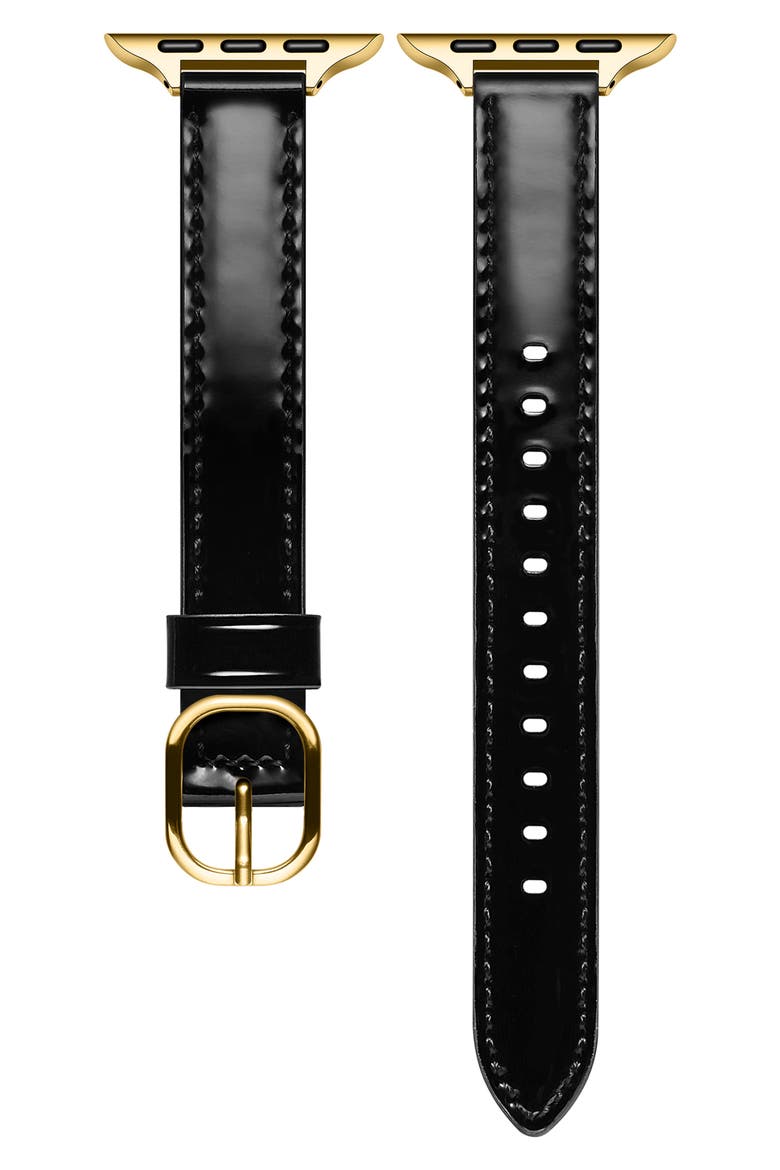 Carmen Patent Leather Watchband, Main, color, BLACK
