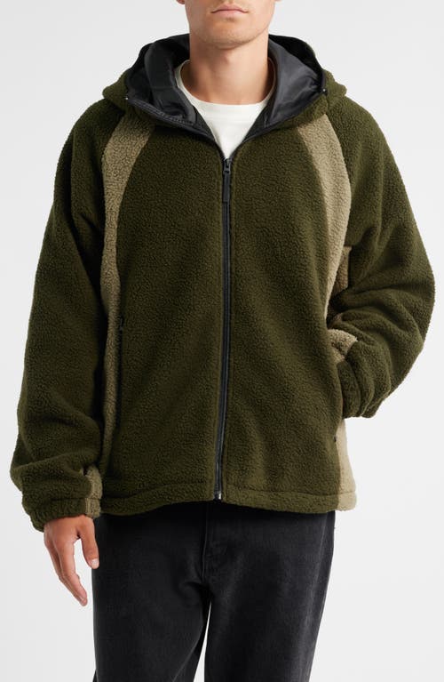 Obey Alta Fleece Hooded Jacket In Green