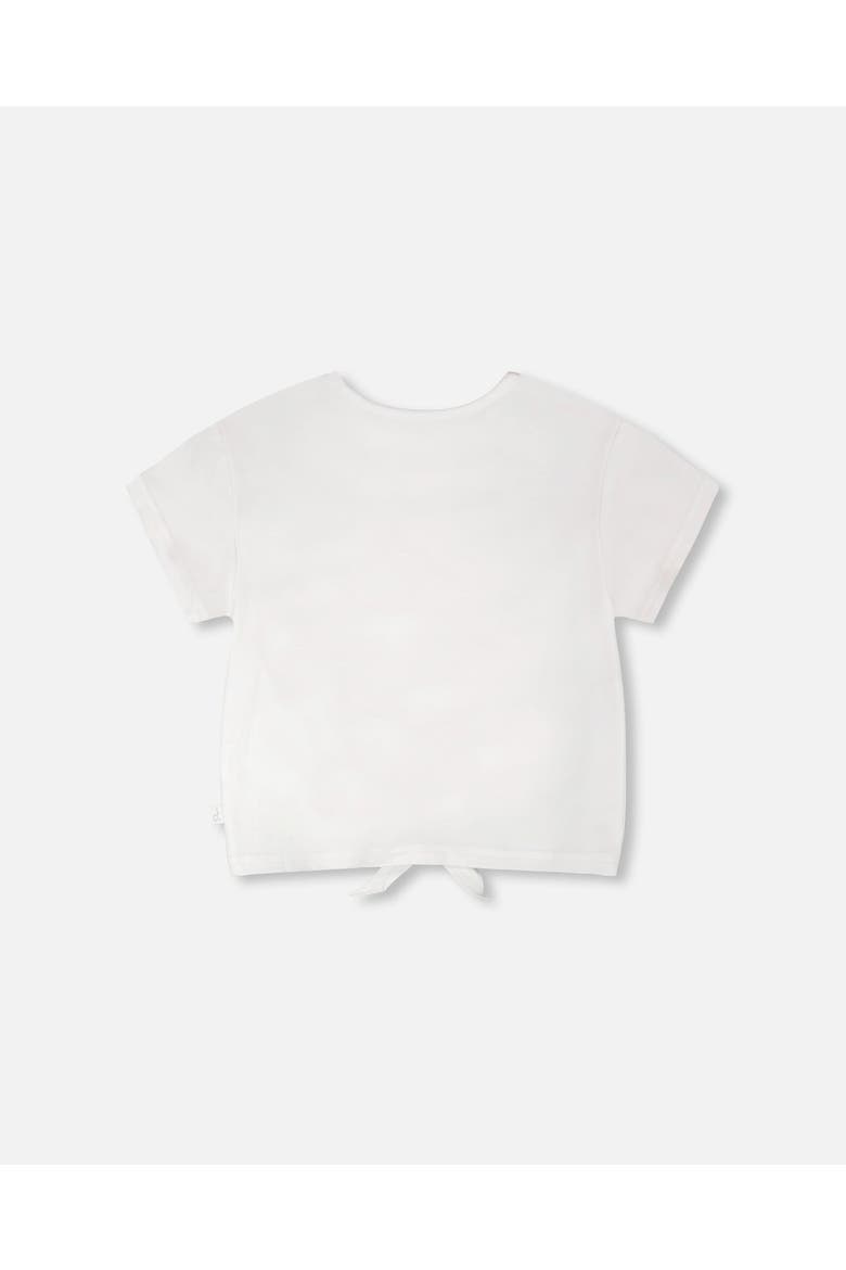 Organic Cotton Jersey Cupcake T-Shirt with Tie at Waist, Alternate, color, White