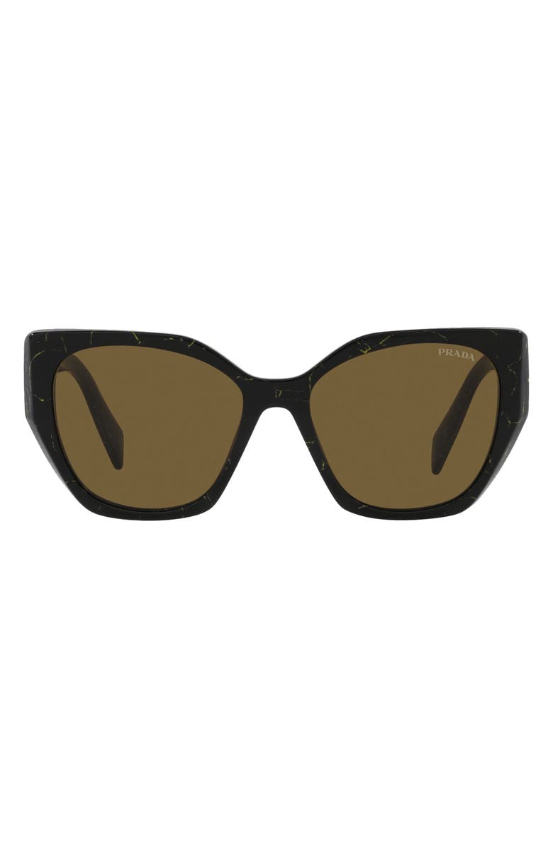 Prada 50mm Small Rectangular Sunglasses, Main, color, Dark Brown