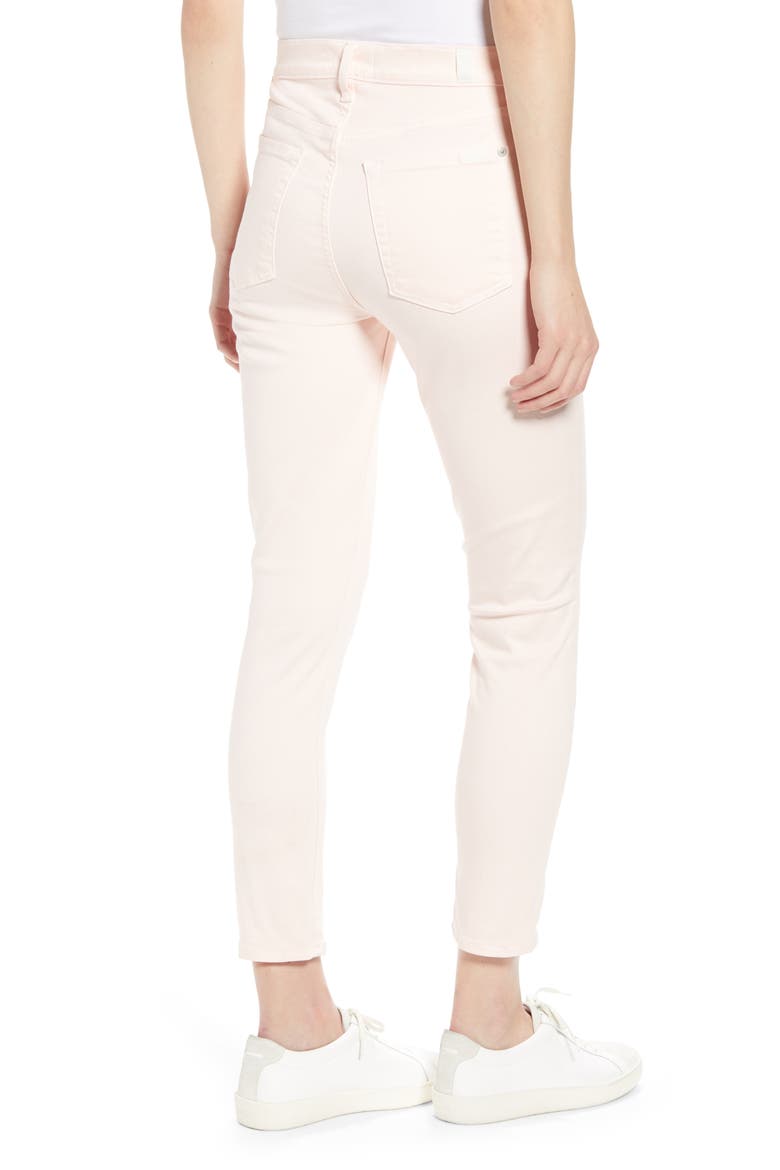 High Waist Ankle Skinny Jeans, Alternate, color, SOLID PINK