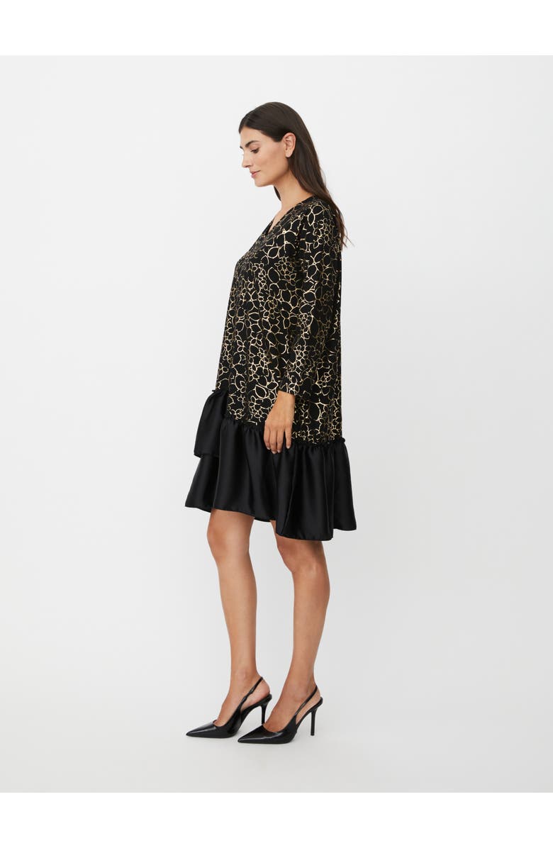 Masai Copenhagen MaNylindra Metallic Floral Print Dress, Alternate, color, Gold