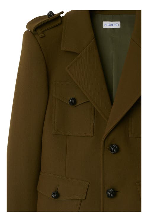 Burberry Nylon Wool Blend Tailored Jacket In Furrow