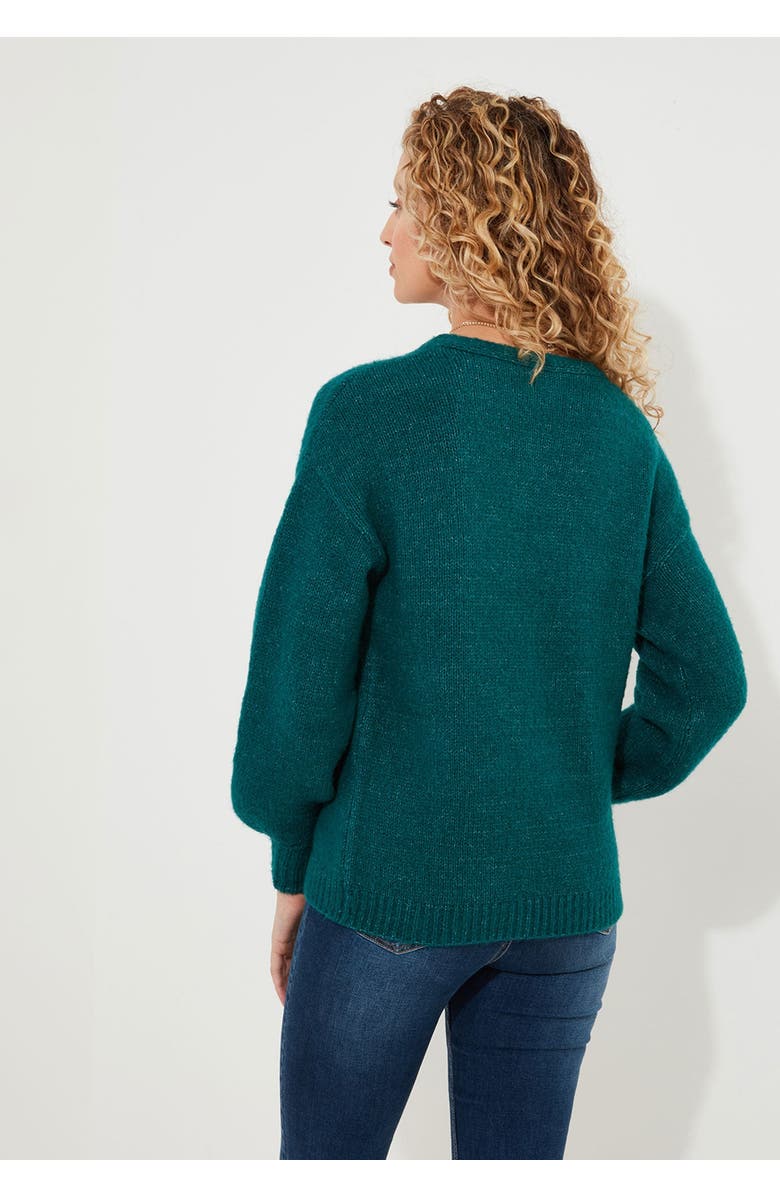 Joe Browns Cozy V-Neck Pullover Sweater, Alternate, color, Teal