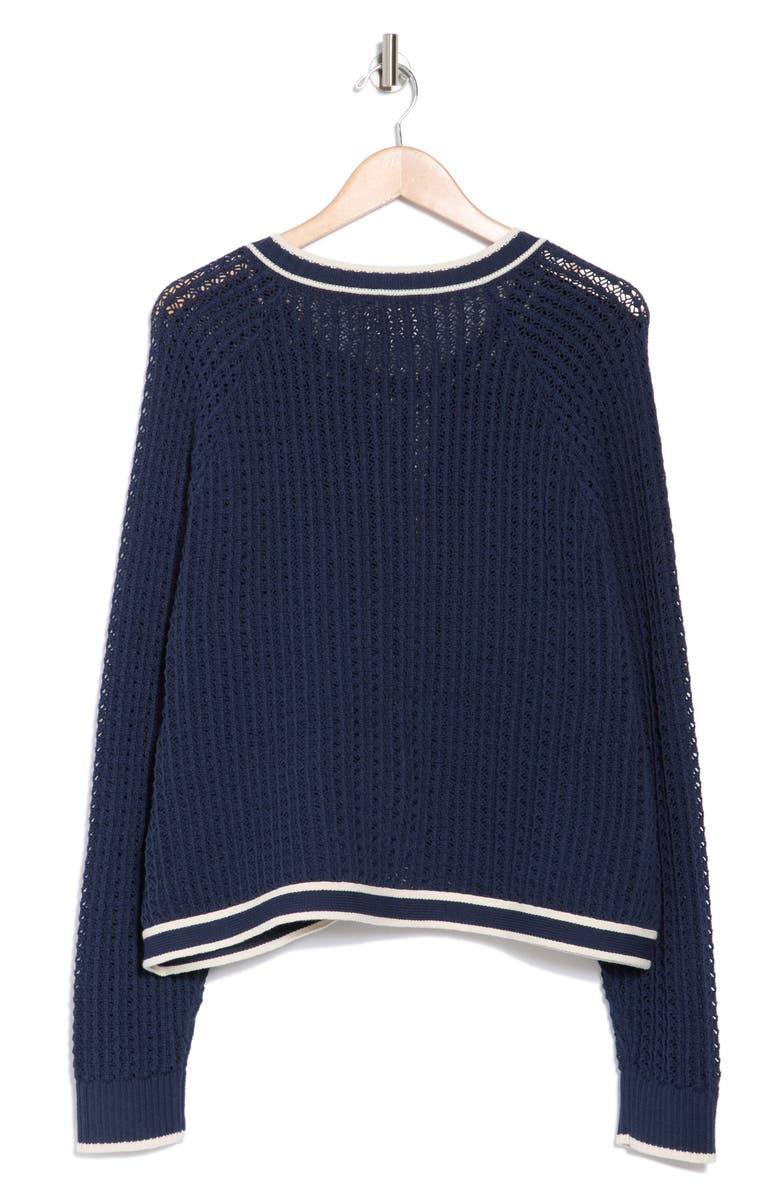 Lucky Brand Cotton Blend Sweater Jacket, Alternate, color, Cadet Navy