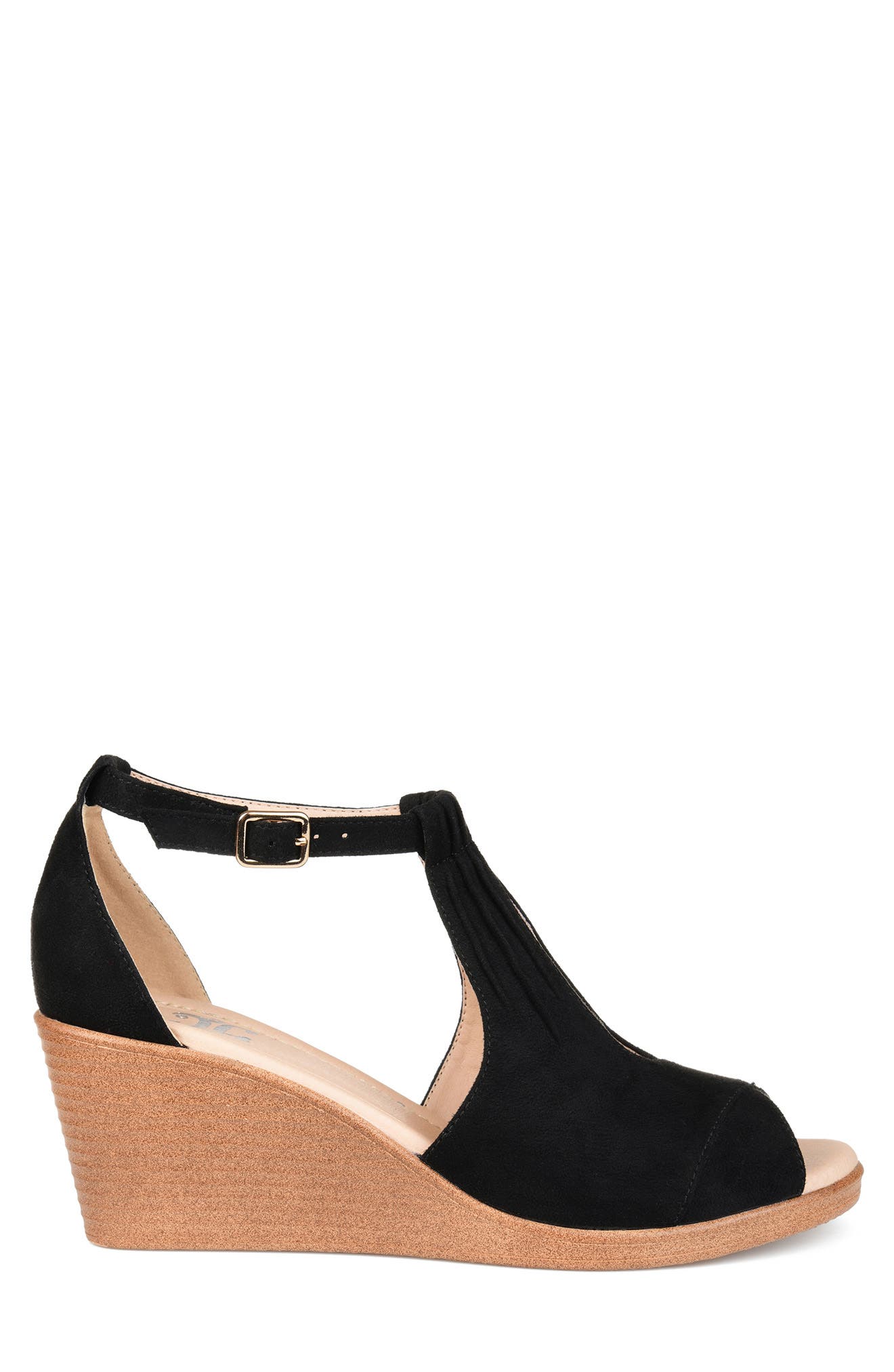 Journee Collection Kedzie Wedge Sandal - Wide Width, Alternate, color, Black