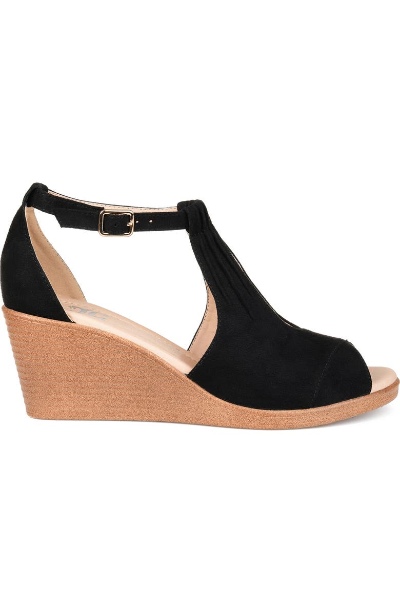 Journee Collection Kedzie Wedge Sandal - Wide Width, Alternate, color, Black