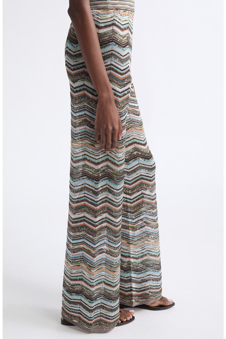Sequin Metallic Zigzag Stripe Sweater Pants, Alternate, color, BLACK MULTI