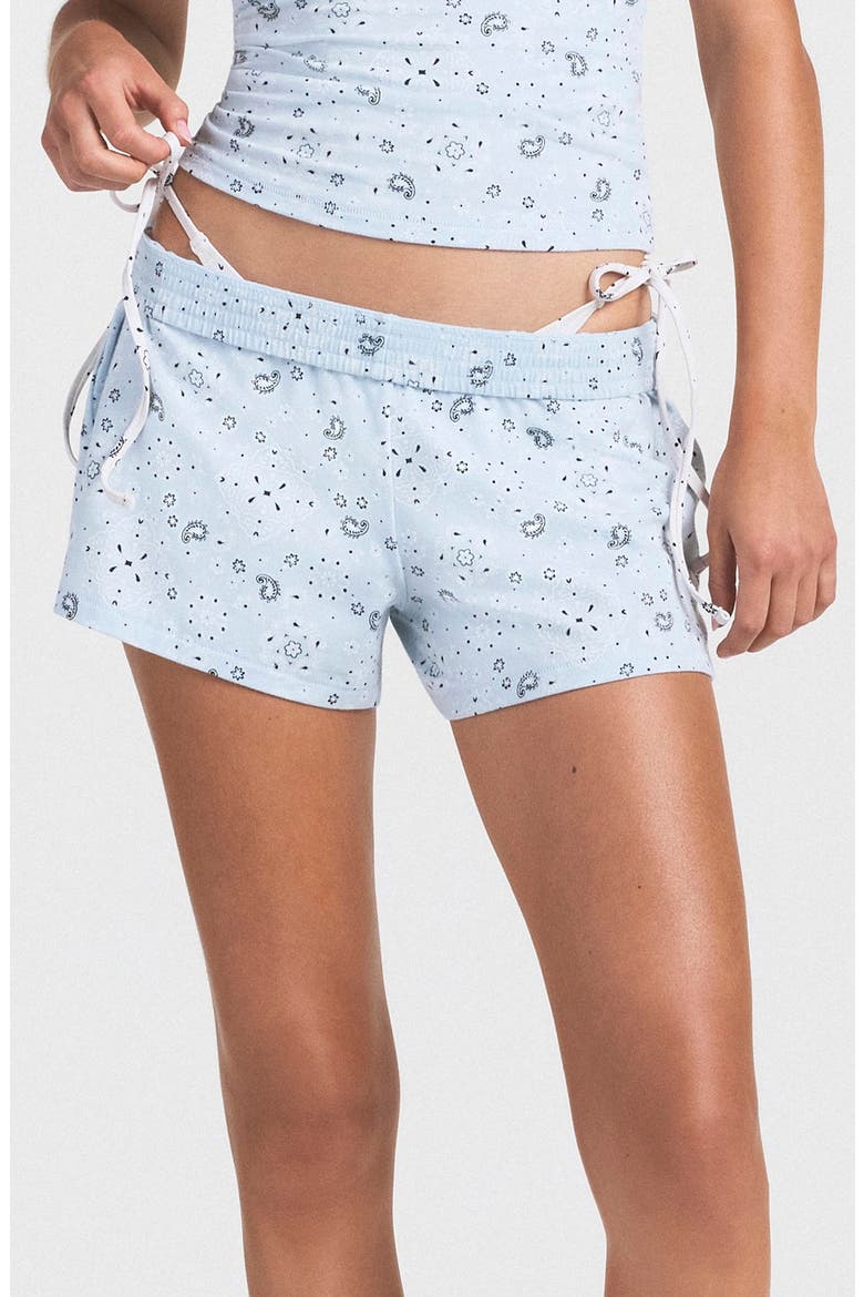 Stretch Cotton Jersey Shorts, Main, color, POWDER BLUE BANDANA