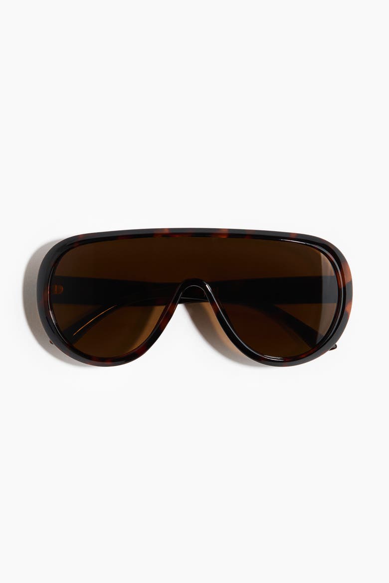 Shield Sunglasses, Alternate, color, Brown/tortoiseshell pattern