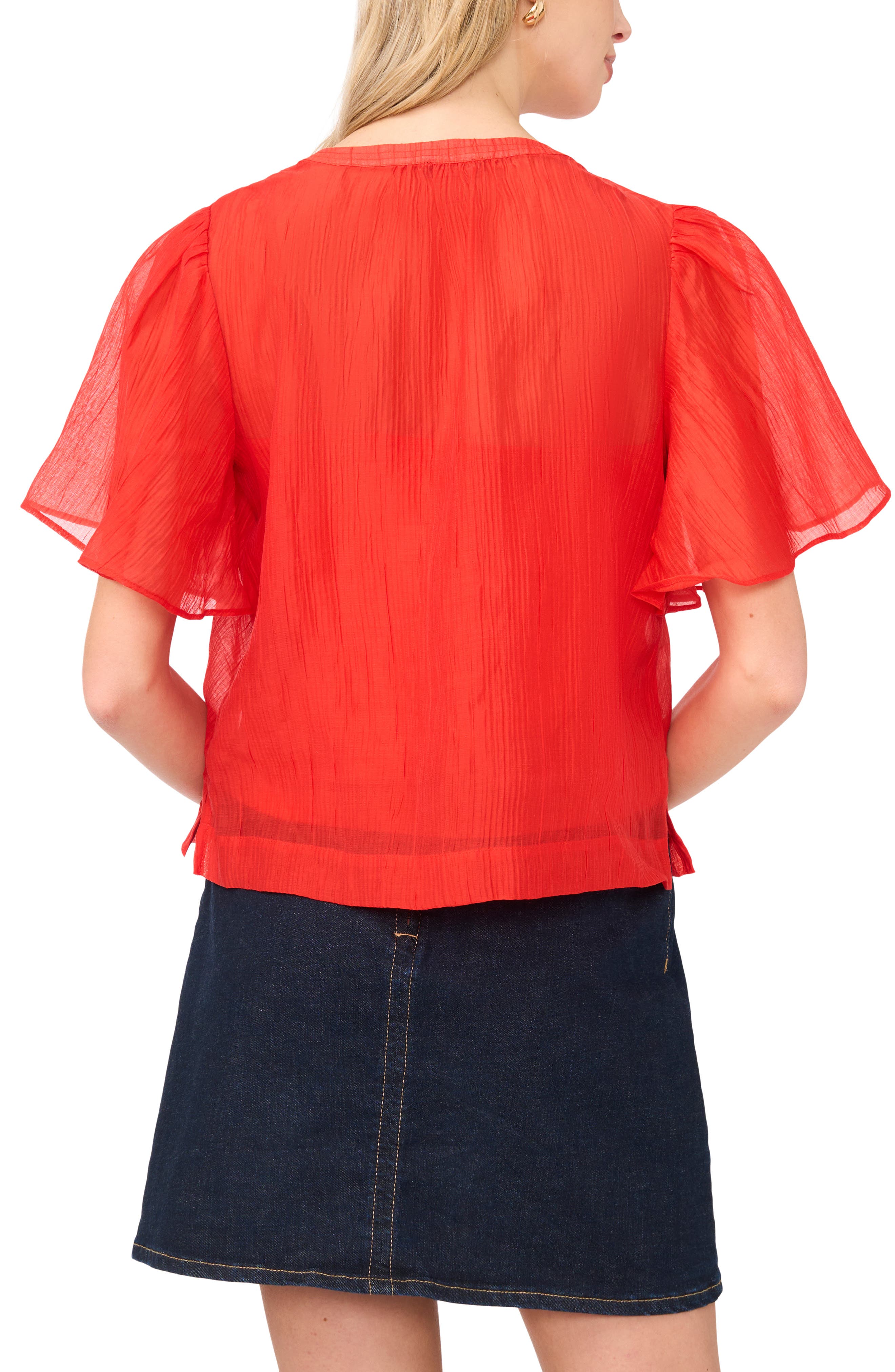 Flutter Sleeve Pleated Top - image 2