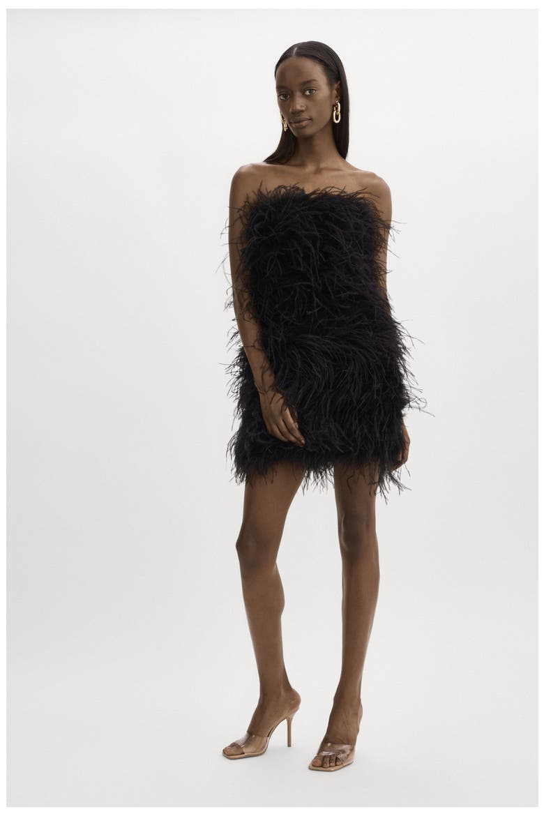 Triana | Feather Dress, Alternate, color, Black