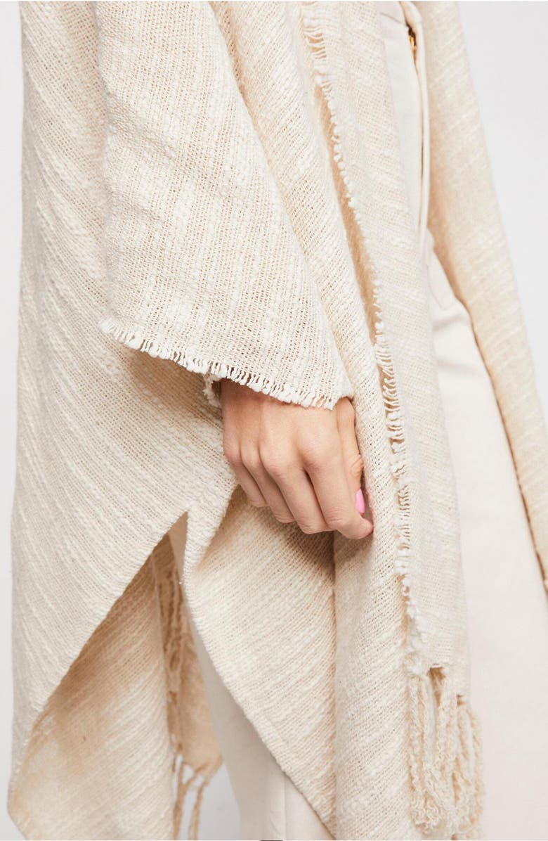 SAACHI Sasha Hooded Fringe Ruana, Alternate, color,