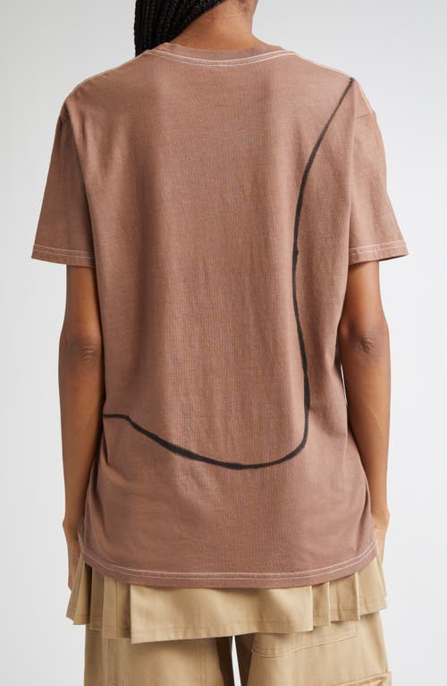 Collina Strada Pierced Organic Cotton Graphic T-shirt In Brown