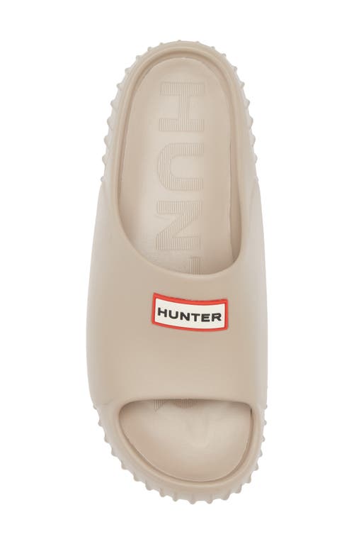 Hunter Faroe Platform Slide Sandal In Blush Beige