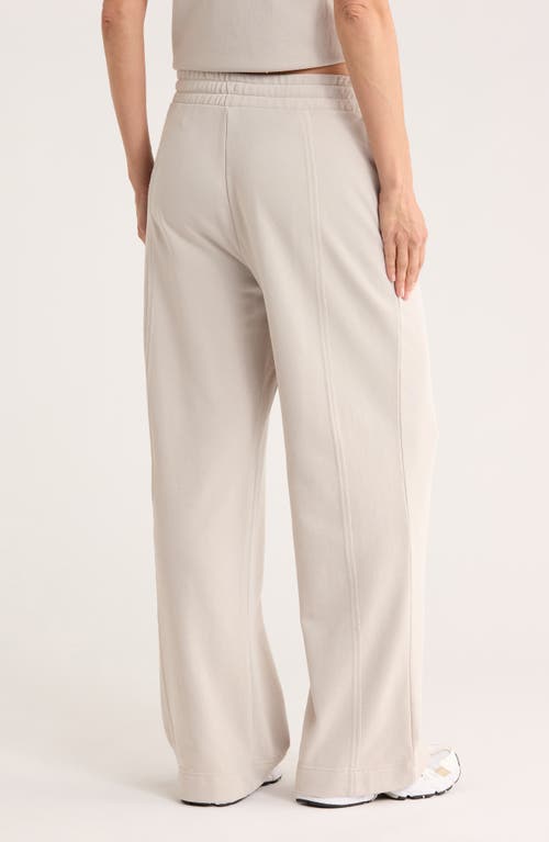 Yogalicious Metro Sunday French Terry Wide Leg Pants In Neutral