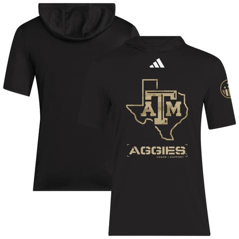Men's adidas  Black Texas A&M Aggies 2025 Military Appreciation AEROREADY Hooded T-Shirt