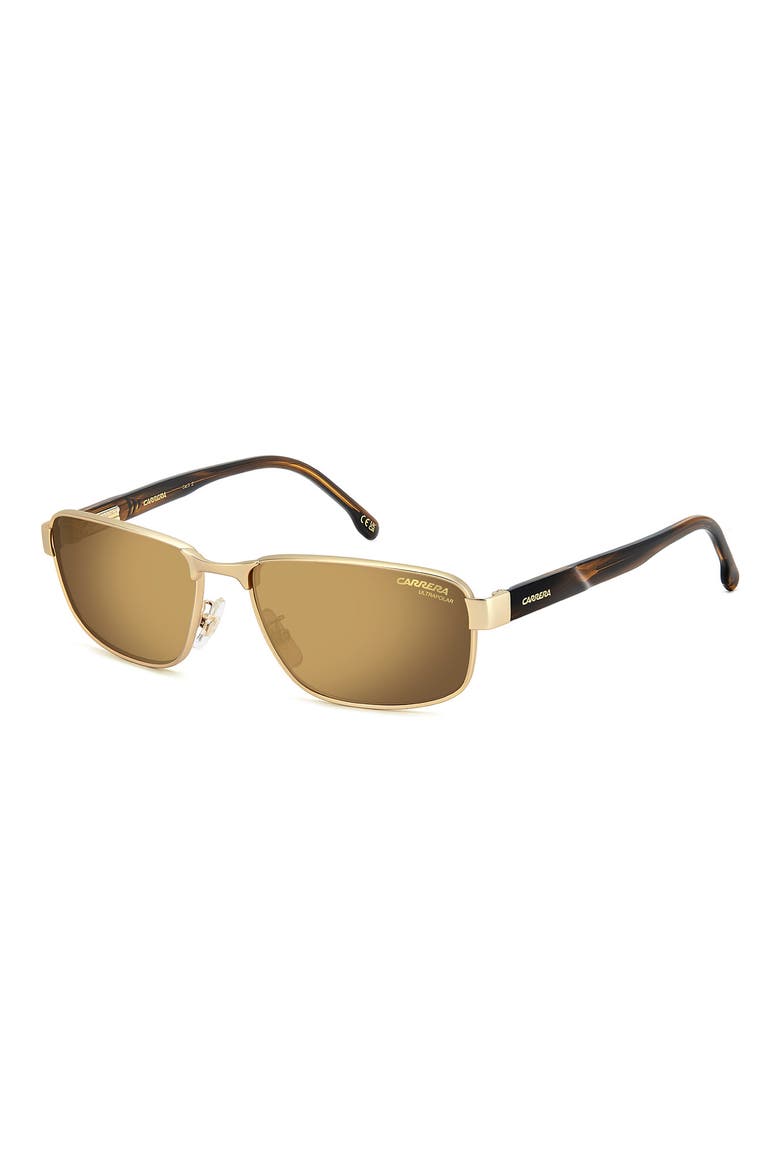C Flex 58mm Polarized Rectangular Sunglasses, Alternate, color, MATTE GOLD