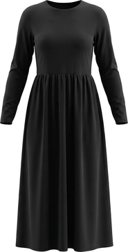Noni Woven Long Sleeve Side Pocket Midi Dress